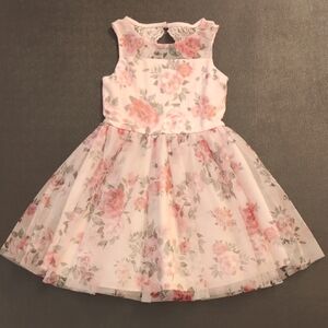 Floral Pink Kids Tulle Dress